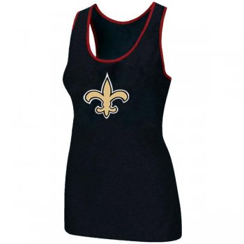 Cheap Women Nike NFL New Orleans Saints Ladies Big Logo Tri-Blend Racerback stretch Tank Top Black