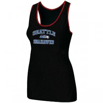 Cheap Women Nike NFL Seattle Seahawks Heart & Soul Tri-Blend Racerback stretch Tank Top Black