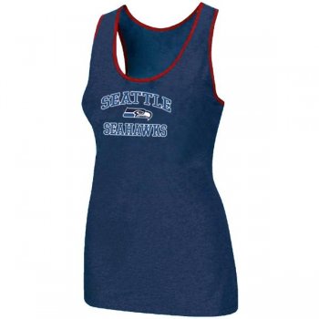 Cheap Women Nike NFL Seattle Seahawks Heart & Soul Tri-Blend Racerback stretch Tank Top Blue