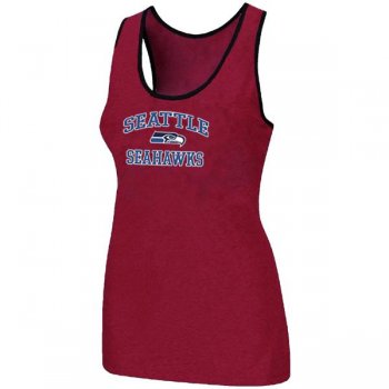 Cheap Women Nike NFL Seattle Seahawks Heart & Soul Tri-Blend Racerback stretch Tank Top Red