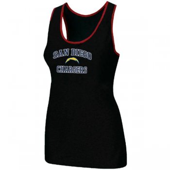 Cheap Women Nike NFL San Diego Charger Heart & Soul Tri-Blend Racerback stretch Tank Top Black