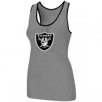 Cheap Women Nike NFL Okaland Raiders Ladies Big Logo Tri-Blend Racerback stretch Tank Top L.grey