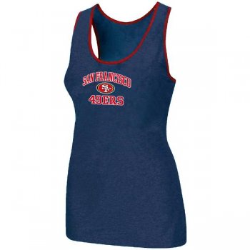 Cheap Women Nike NFL San Francisco 49ers Heart & Soul Tri-Blend Racerback stretch Tank Top Blue