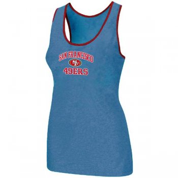 Cheap Women Nike NFL San Francisco 49ers Heart & Soul Tri-Blend Racerback stretch Tank Top L.Blue