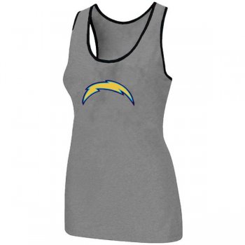 Cheap Women Nike NFL San Diego Charger Ladies Big Logo Tri-Blend Racerback stretch Tank Top L.grey