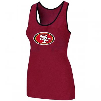 Cheap Women Nike NFL San Francisco 49ers Ladies Big Logo Tri-Blend Racerback stretch Tank Top Red