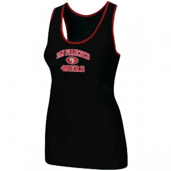 Cheap Women Nike NFL San Francisco 49ers Heart & Soul Tri-Blend Racerback stretch Tank Top Black