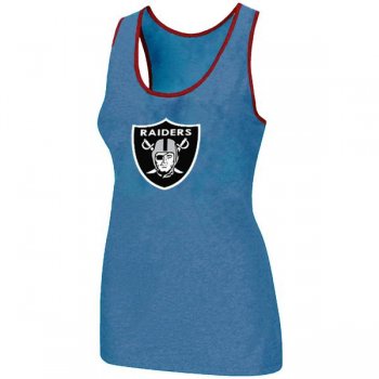 Cheap Women Nike NFL Okaland Raiders Ladies Big Logo Tri-Blend Racerback stretch Tank Top L.Blue