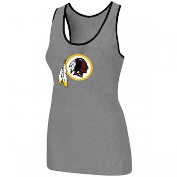 Cheap Women Nike NFL Washington Red Skins Ladies Big Logo Tri-Blend Racerback stretch Tank Top L.grey