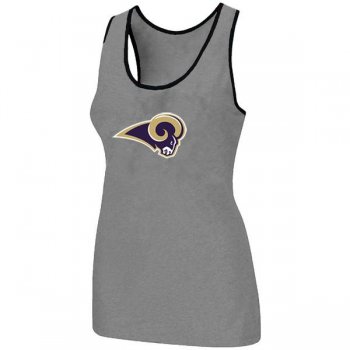 Cheap Women Nike NFL St.Louis Rams Ladies Big Logo Tri-Blend Racerback stretch Tank Top L.grey