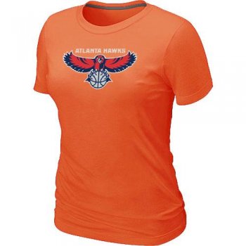 Cheap NBA Atlanta Hawks Big & Tall Primary Logo Orange Women's T-Shirt