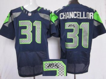 Nike Seattle Seahawks 31 Kam Chancellor Blue Signed Elite NFL Jerseys Cheap