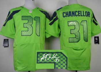 Nike Seattle Seahawks 31 Kam Chancellor Green Signed Elite NFL Jerseys Cheap