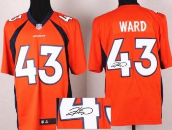 Nike Denver Broncos 43 T.J. Ward Orange Game Signed NFL Jerseys Cheap