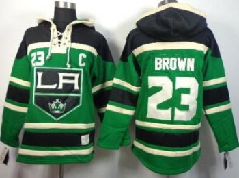 Los Angeles Kings 23 Dustin Brown Green Lace-Up NHL Jersey Hoodie Cheap