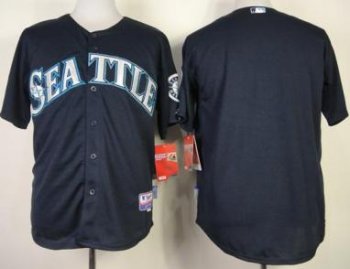 Seattle Mariners Blank Blue Cool Base MLB Jersey Cool Base MLB Jersey Cheap