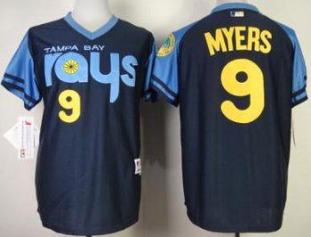 Tampa Bay Rays 9 Wil Myers 1970's Turn Back The Clock Blue MLB Jersey Cheap