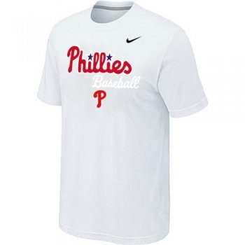 Nike MLB Philadelphia Phillies 2014 Home Practice T-Shirt - White Cheap