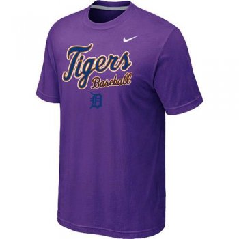 Nike MLB Detroit Tigers 2014 Home Practice T-Shirt - Purple Cheap