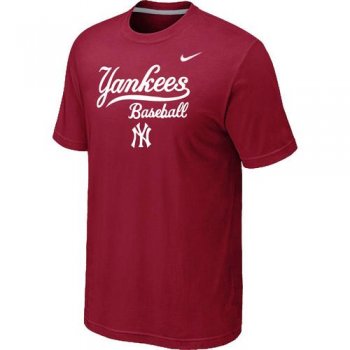 Nike MLB New York Yankees 2014 Home Practice T-Shirt - Red Cheap