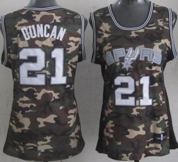 Women San Antonio Spurs 21 Tim Duncan Camo Revolution 30 Swingman NBA Jerseys Cheap