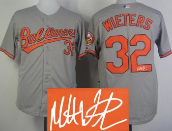 Baltimore Orioles 32 Matt Wieters Grey Signed MLB Jerseys Cheap