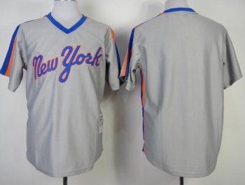 New York Mets Blank Grey M&N Throwback MLB Jersey Cheap