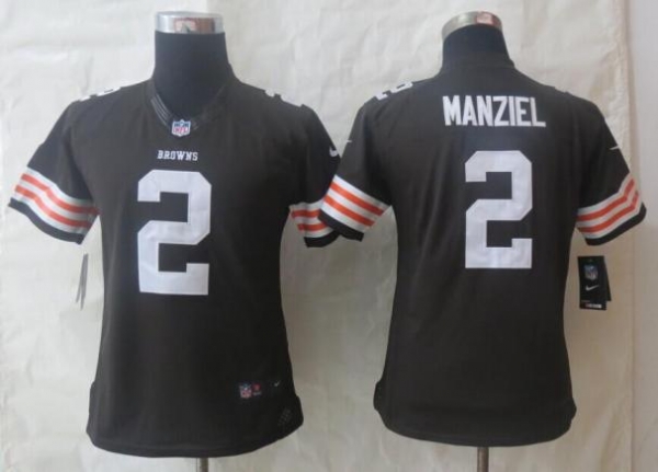 Women Nike Cleveland Browns #2 Johnny Manziel Brown Limited NFL Jerseys Cheap