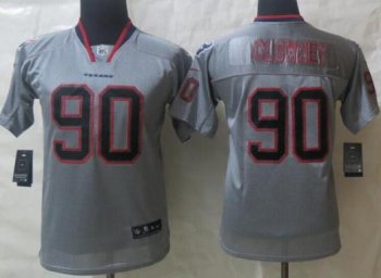 Kids Nike Houston Texans 90 Jadeveon Clowney Lights Out Grey NFL Jerseys Cheap