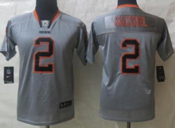 Kids Nike Cleveland Browns #2 Johnny Manziel Lights Out Grey Elite NFL Jersey Cheap