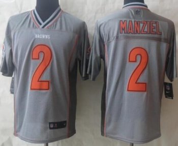 Nike Cleveland Browns #2 Johnny Manziel Grey Vapor Elite NFL Jerseys Cheap