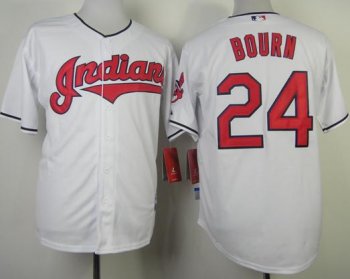 Cleveland Indians 24 Michael Bourn White Cool Base MLB Jerseys Cheap