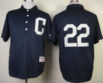 Cleveland Indians 22 Jason Kipnis 1902 Turn Back The Clock Blue MLB Jerseys Cheap