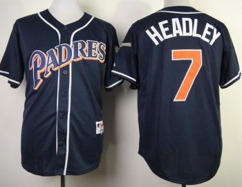 San Diego Padres 7 Chase Headley 1998 Turn Back The Clock Blue MLB Jerseys Cheap