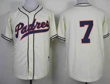 San Diego Padres 7 Chase Headley 1948 Turn Back The Clock Cream MLB Jerseys Cheap