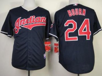 Cleveland Indians 24 Michael Bourn Blue Cool Base MLB Jerseys Cheap