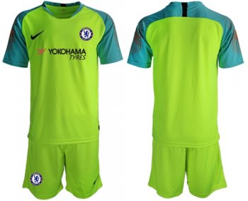 Chelsea Blank Shiny Green Goalkeeper Soccer Club Jersey