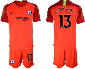 Chelsea #13 Caballero Red Goalkeeper Soccer Club Jersey