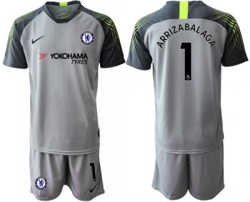 Chelsea #1 Arrizabalaga Grey Goalkeeper Soccer Club Jersey