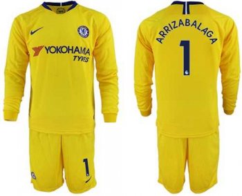 Chelsea #1 Arrizabalaga Away Long Sleeves Soccer Club Jersey