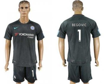 Chelsea #1 Begovic Black Soccer Club Jersey