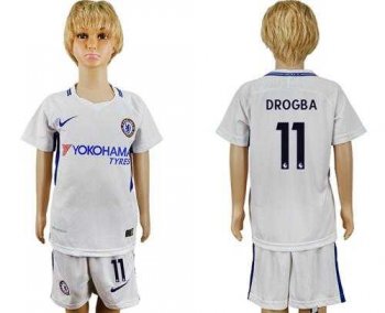 Chelsea #11 Drogba Away Kid Soccer Club Jersey