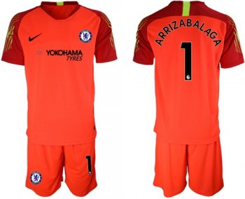 Chelsea #1 Arrizabalaga Red Goalkeeper Soccer Club Jersey