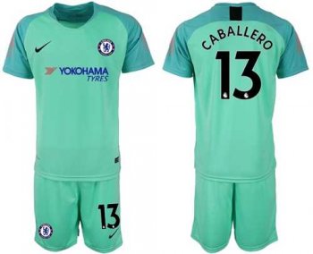 Chelsea #13 Caballero Green Goalkeeper Soccer Club Jersey