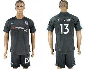 Chelsea #13 Courtois Black Soccer Club Jersey