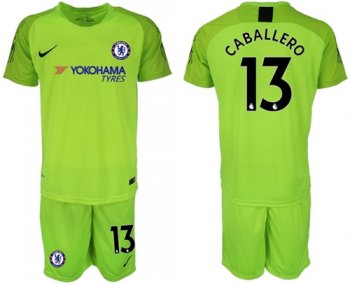 Chelsea #13 Caballero Green Goalkeeper Soccer Club Jersey