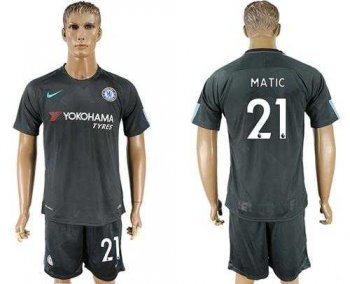 Chelsea #21 Matic Black Soccer Club Jersey