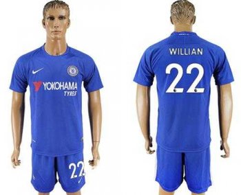 Chelsea #22 Willian Home Soccer Club Jersey