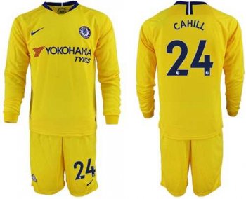 Chelsea #24 Cahill Away Long Sleeves Soccer Club Jersey