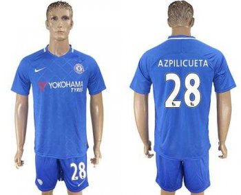 Chelsea #28 Azpilicueta Home Soccer Club Jersey